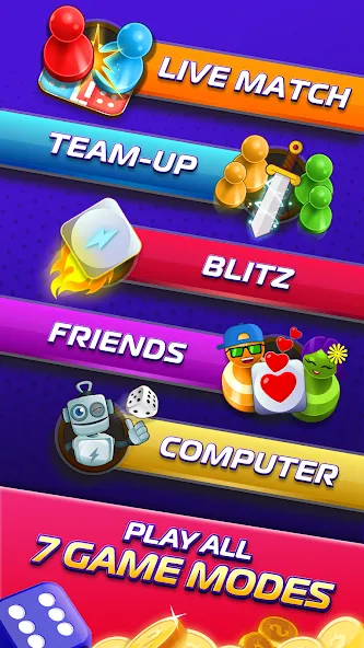 Ludo SuperStar- Board Game МОД/Взлом [Меню, Бесконечные монеты и Открытые уровни] Screenshot 2