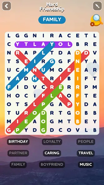 Word Search - Word Puzzle Game МОД/Взлом [Меню, Бесконечные монеты и Открытые уровни] Screenshot 1