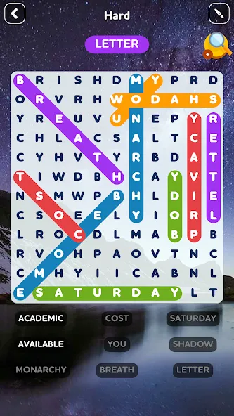 Word Search - Word Puzzle Game МОД/Взлом [Меню, Бесконечные монеты и Открытые уровни] Screenshot 4