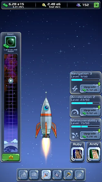 Idle Space Company (Айдл) МОД/Взлом [Все открыто, Дополнительные деньги и Меню MOD] Screenshot 1