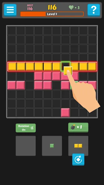 Block Buster - Hex and Square МОД/Взлом [Меню, Бесконечные монеты и Открытые уровни] Screenshot 2