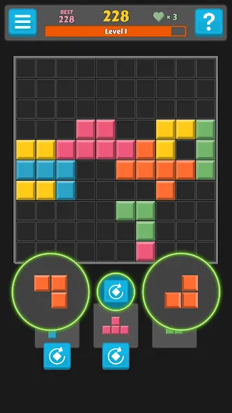 Block Buster - Hex and Square МОД/Взлом [Меню, Бесконечные монеты и Открытые уровни] Screenshot 3