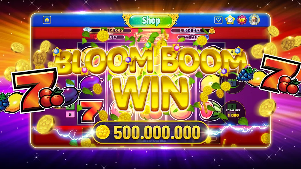 Bloom Boom Casino Slots Online (Блум Бум Казино Слоты Онлайн) МОД/Взлом [Бесконечные деньги, Монеты и Мега MOD] Screenshot 1