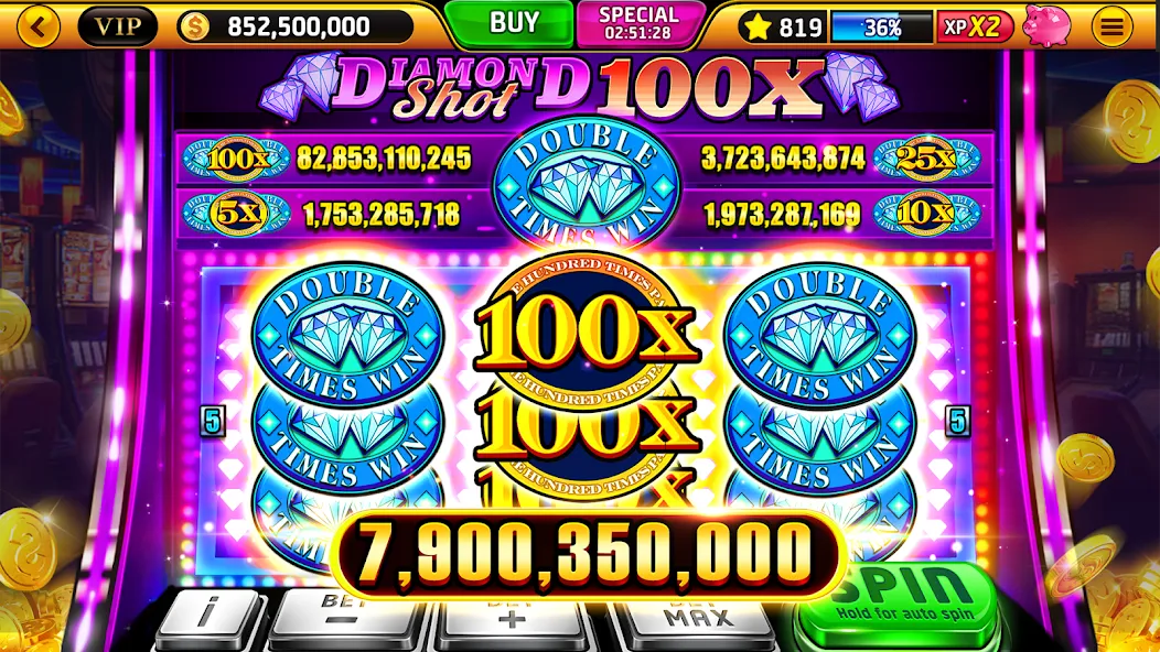 Wild Classic Slots Casino Game МОД/Взлом [Меню, Бесконечные монеты и Открытые уровни] Screenshot 1