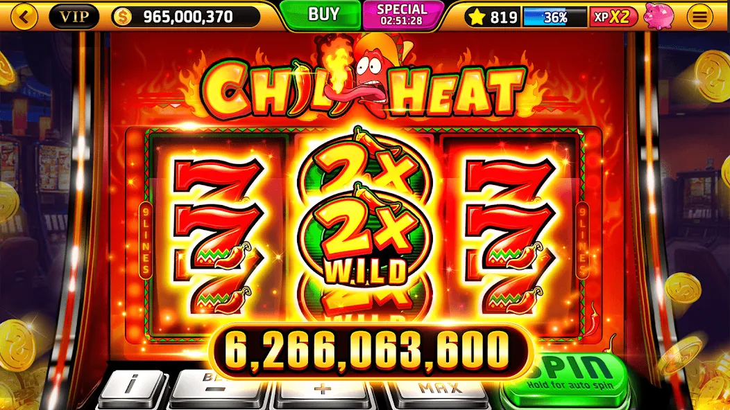 Wild Classic Slots Casino Game МОД/Взлом [Меню, Бесконечные монеты и Открытые уровни] Screenshot 5