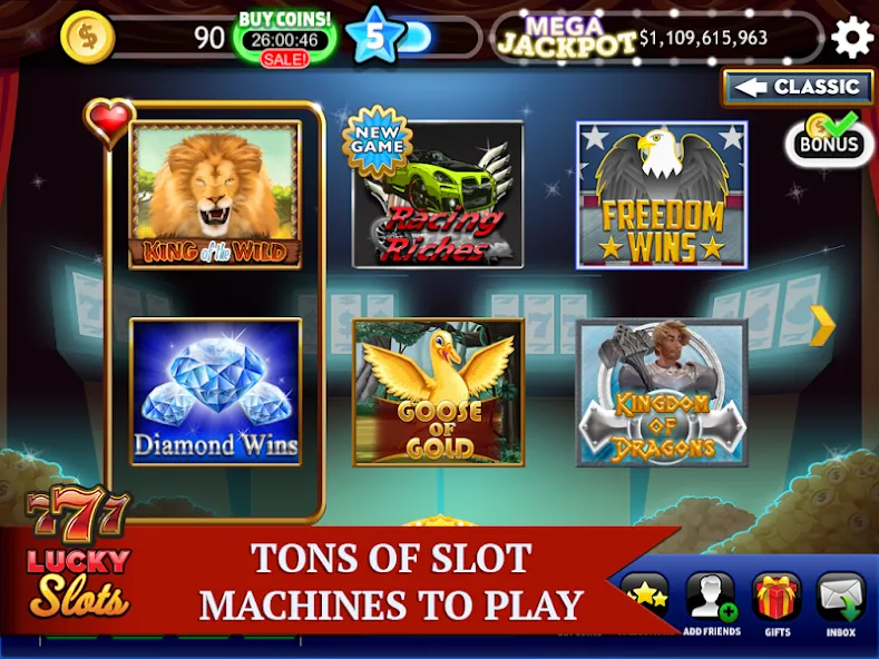 Lucky Slots (Лаки Слотс) МОД/Взлом [Деньги, Монеты и Меню MOD] Screenshot 1