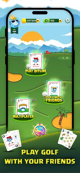 Play Nine: Golf Card Game (Плей Найн) МОД/Взлом [Много денег, Монет и Все открыто] Screenshot 1