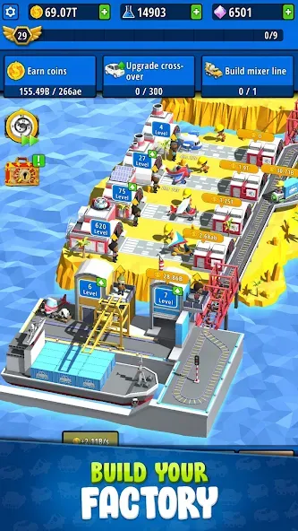 Idle Inventor - Factory Tycoon (Айдл Инвентор) МОД/Взлом [Деньги, Монеты и Меню MOD] Screenshot 1