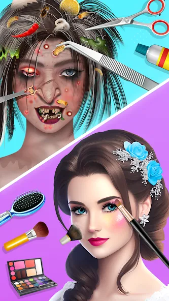 ASMR Doctor Makeup Salon games (АСМР) МОД/Взлом [Меню, Бесконечные монеты и Открытые уровни] Screenshot 2