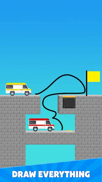 Draw Bridge Puzzle: Brain Game (Драу Бридж Пазл) МОД/Взлом [Меню, Бесконечные монеты и Открытые уровни] Screenshot 2