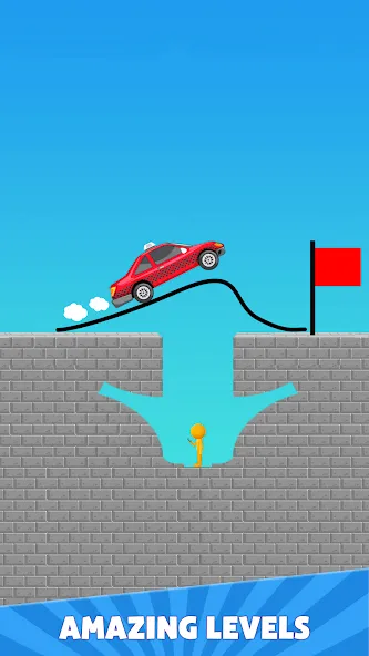 Draw Bridge Puzzle: Brain Game (Драу Бридж Пазл) МОД/Взлом [Меню, Бесконечные монеты и Открытые уровни] Screenshot 4