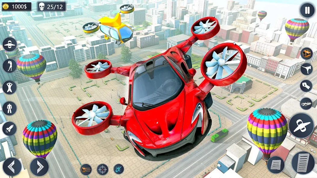 Flying Car Robot Game Car Game МОД/Взлом [Все открыто, Дополнительные деньги и Меню MOD] Screenshot 1