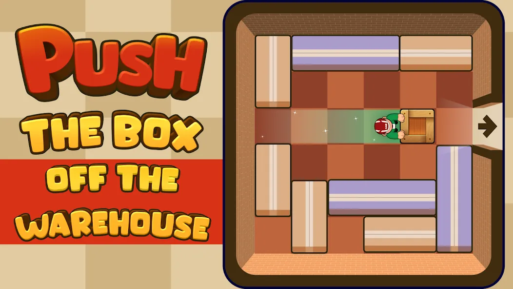 Push Box Out (Пуш Бокс Аут) МОД/Взлом [Все открыто, Дополнительные деньги и Меню MOD] Screenshot 1