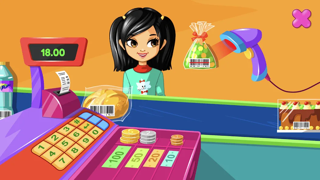 Supermarket Game МОД/Взлом [Меню, Бесконечные монеты и Открытые уровни] Screenshot 1