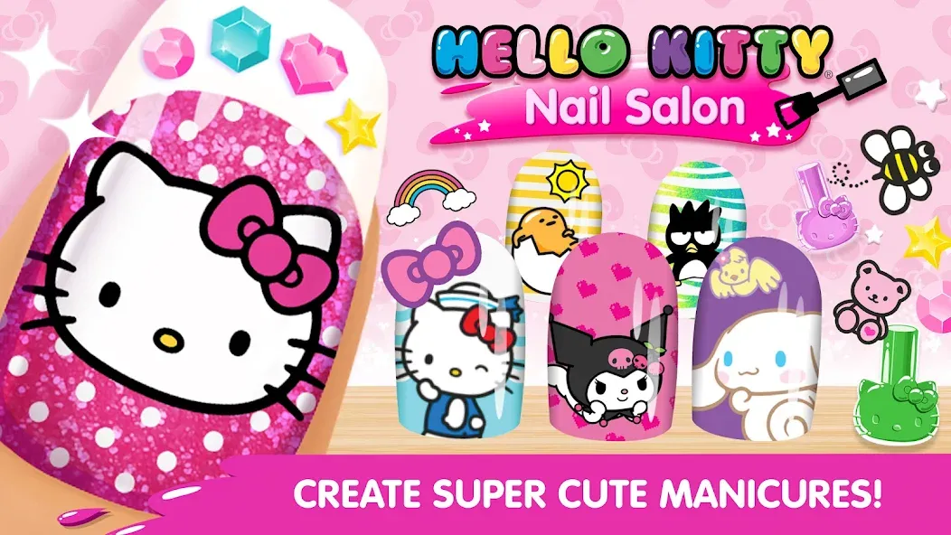 Hello Kitty Nail Salon МОД/Взлом [Меню, Бесконечные монеты и Открытые уровни] Screenshot 1