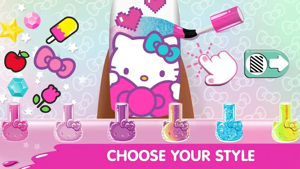 Hello Kitty Nail Salon МОД/Взлом [Меню, Бесконечные монеты и Открытые уровни] Screenshot 2