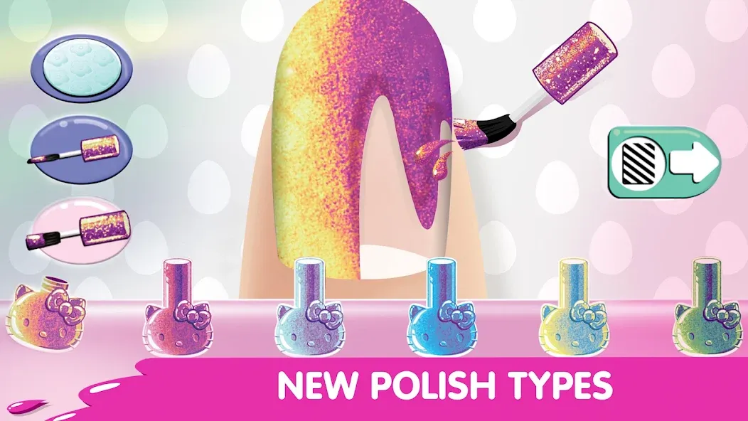 Hello Kitty Nail Salon МОД/Взлом [Меню, Бесконечные монеты и Открытые уровни] Screenshot 5