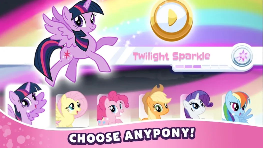 My Little Pony Rainbow Runners (Май Литл Пони) МОД/Взлом [Бесконечные деньги, Монеты и Мега MOD] Screenshot 1