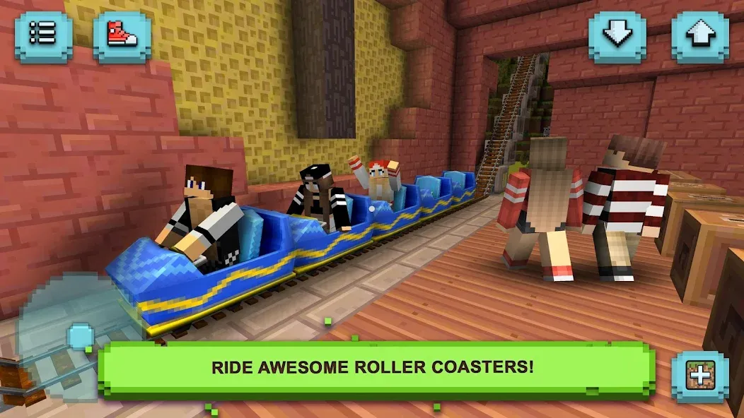 Theme Park Craft: Build & Ride МОД/Взлом [Деньги, Монеты и Меню MOD] Screenshot 3