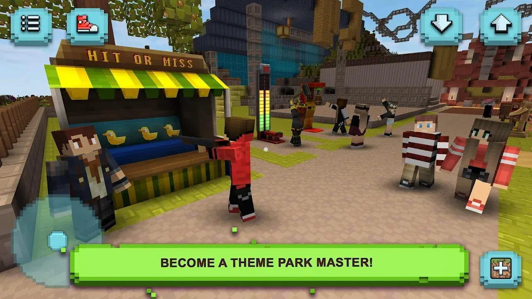 Theme Park Craft: Build & Ride МОД/Взлом [Деньги, Монеты и Меню MOD] Screenshot 4