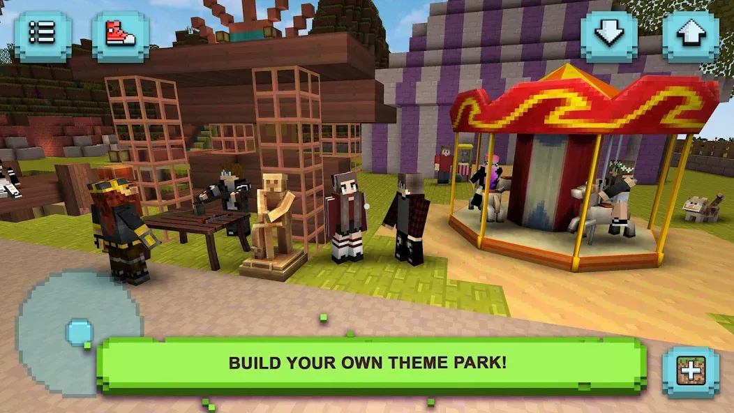 Theme Park Craft: Build & Ride МОД/Взлом [Деньги, Монеты и Меню MOD] Screenshot 5