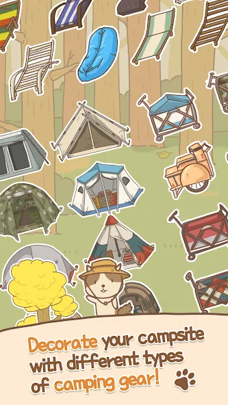 Animal Camping: Idle Camp (Анимал Кемпинг) МОД/Взлом [Все открыто, Дополнительные деньги и Меню MOD] Screenshot 2