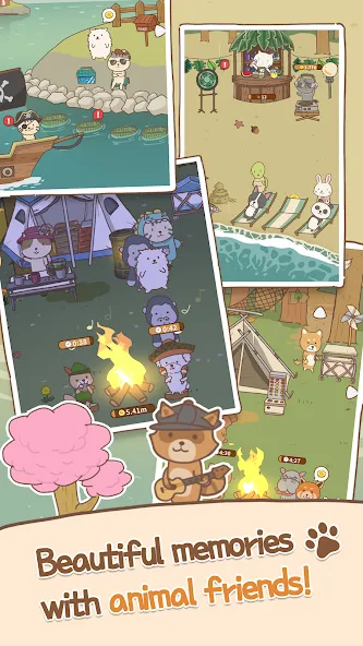 Animal Camping: Idle Camp (Анимал Кемпинг) МОД/Взлом [Все открыто, Дополнительные деньги и Меню MOD] Screenshot 4