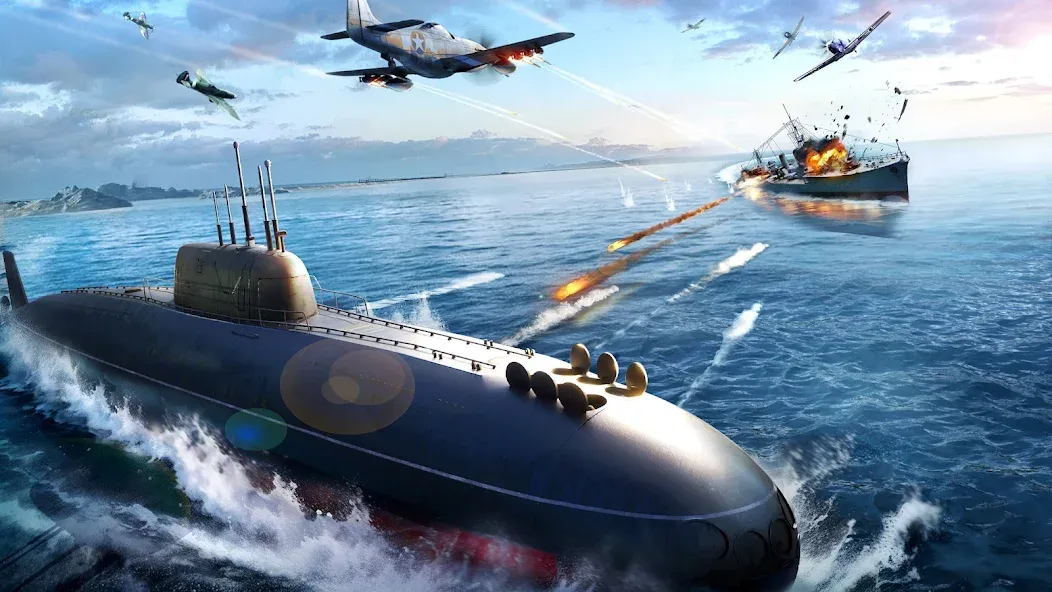 Sea War: Raid (Юбоат) МОД/Взлом [Все открыто, Дополнительные деньги и Меню MOD] Screenshot 1