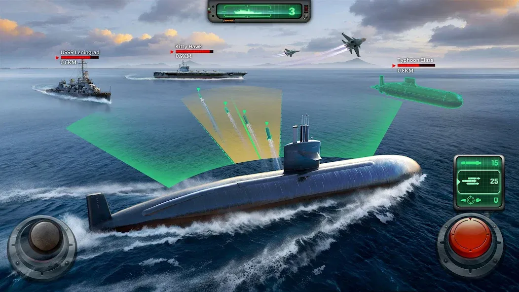 Sea War: Raid (Юбоат) МОД/Взлом [Все открыто, Дополнительные деньги и Меню MOD] Screenshot 2