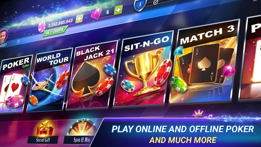 Poker Zmist - Offline & Online (Покер Змст) МОД/Взлом [Меню, Бесконечные монеты и Открытые уровни] Screenshot 2