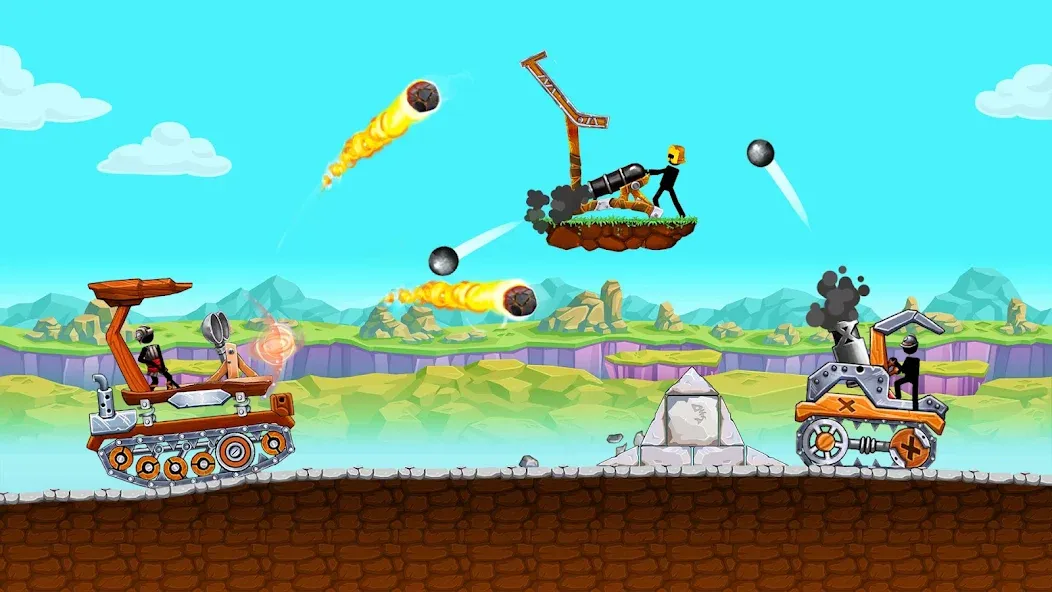 The Tank: Stick pocket hill (Зе Тенк) МОД/Взлом [Много денег, Монет и Все открыто] Screenshot 3