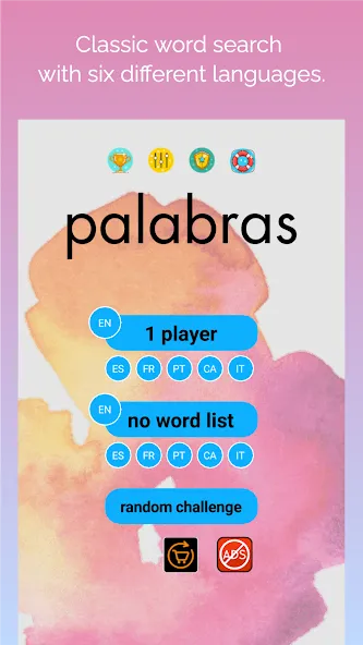 busca palabras: sopa de letras (буска палабрас) МОД/Взлом [Бесконечные деньги, Монеты и Мега MOD] Screenshot 1