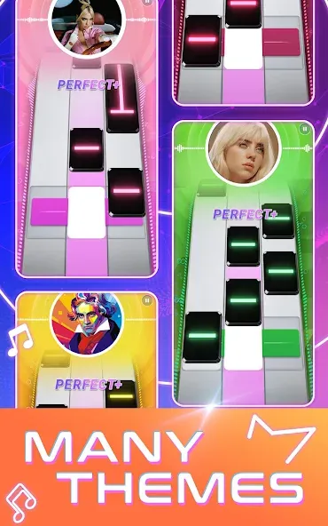 Beat Tiles: Music Game (Бит Тайлс) МОД/Взлом [Много монет, Открытые уровни и Мега MOD] Screenshot 1