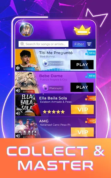Beat Tiles: Music Game (Бит Тайлс) МОД/Взлом [Много монет, Открытые уровни и Мега MOD] Screenshot 3