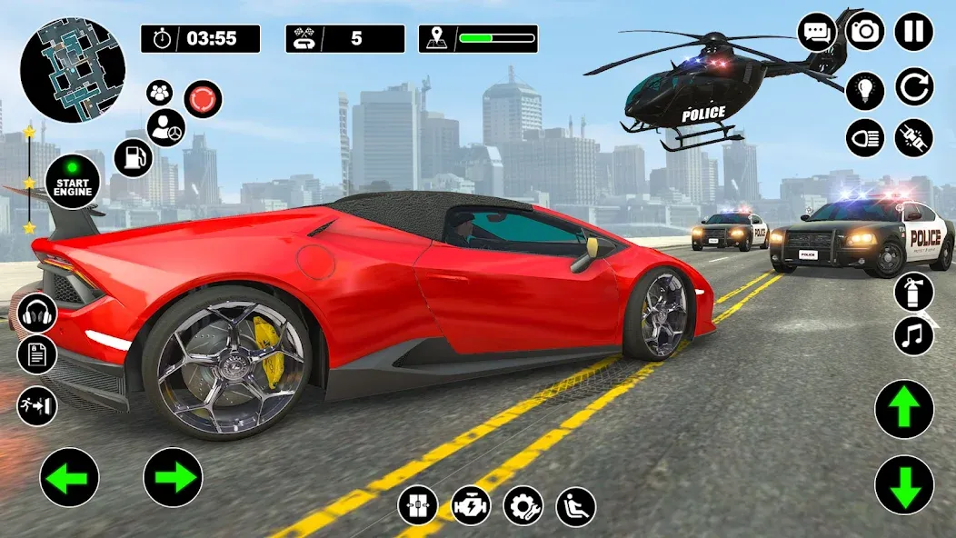 Police Helicopter Chase Game МОД/Взлом [Много монет, Открытые уровни и Мега MOD] Screenshot 4