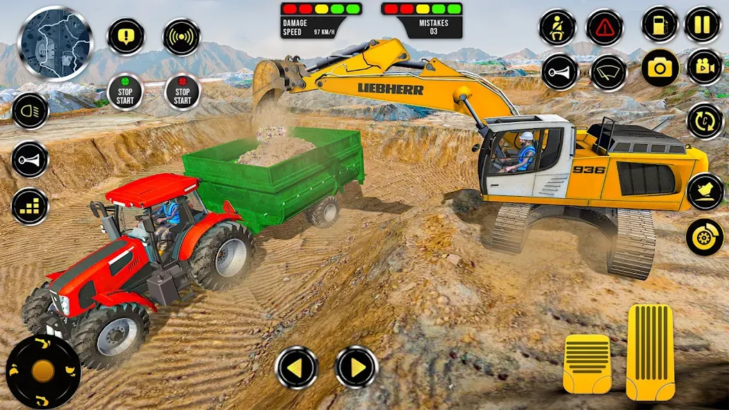 Construction Machine Real JCB МОД/Взлом [Все открыто, Дополнительные деньги и Меню MOD] Screenshot 1