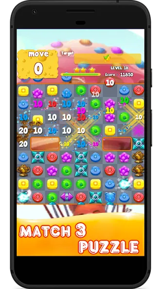 Candy 2024-Candy Match 3 Game (Кэнди 2023) МОД/Взлом [Меню, Бесконечные монеты и Открытые уровни] Screenshot 2