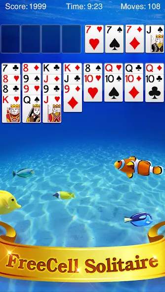 FreeCell Solitaire МОД/Взлом [Все открыто, Дополнительные деньги и Меню MOD] Screenshot 1