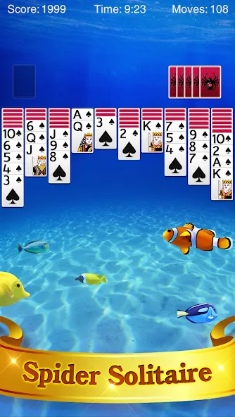 Spider Solitaire МОД/Взлом [Бесконечные деньги, Монеты и Мега MOD] Screenshot 1