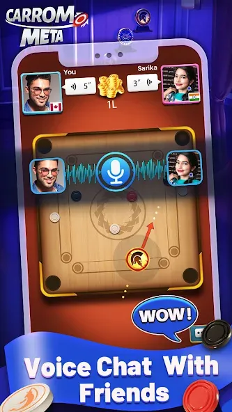 Carrom Meta-Board Disc Game (Карром Мета) МОД/Взлом [Деньги, Монеты и Меню MOD] Screenshot 3