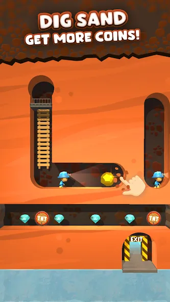 Mine Rescue: Gold Mining Games (Майн Рескью) МОД/Взлом [Все открыто, Дополнительные деньги и Меню MOD] Screenshot 5