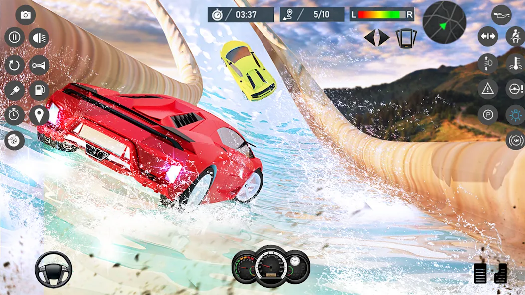 Water Slide Car Race games (Ватер Слайд Кар Рейс игры) МОД/Взлом [Меню, Бесконечные монеты и Открытые уровни] Screenshot 1