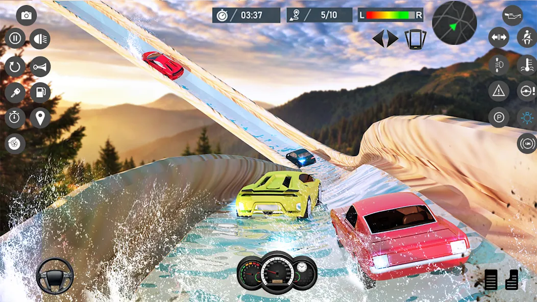 Water Slide Car Race games (Ватер Слайд Кар Рейс игры) МОД/Взлом [Меню, Бесконечные монеты и Открытые уровни] Screenshot 4