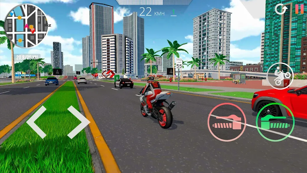 Motorcycle Real Simulator (Мотоцикл Реальный Симулятор) МОД/Взлом [Деньги, Монеты и Меню MOD] Screenshot 4