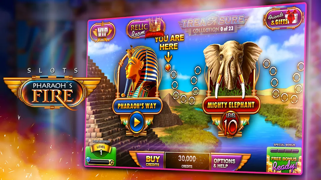 Slots - Pharaoh's Fire (Слоты) МОД/Взлом [Все открыто, Дополнительные деньги и Меню MOD] Screenshot 1