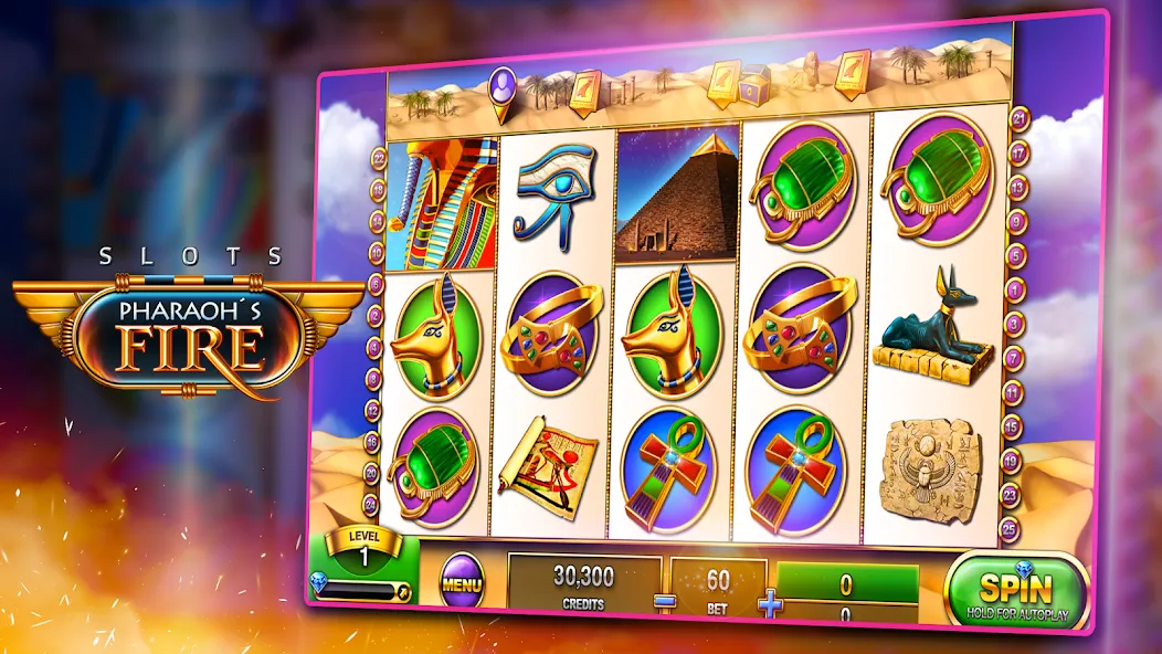 Slots - Pharaoh's Fire (Слоты) МОД/Взлом [Все открыто, Дополнительные деньги и Меню MOD] Screenshot 2