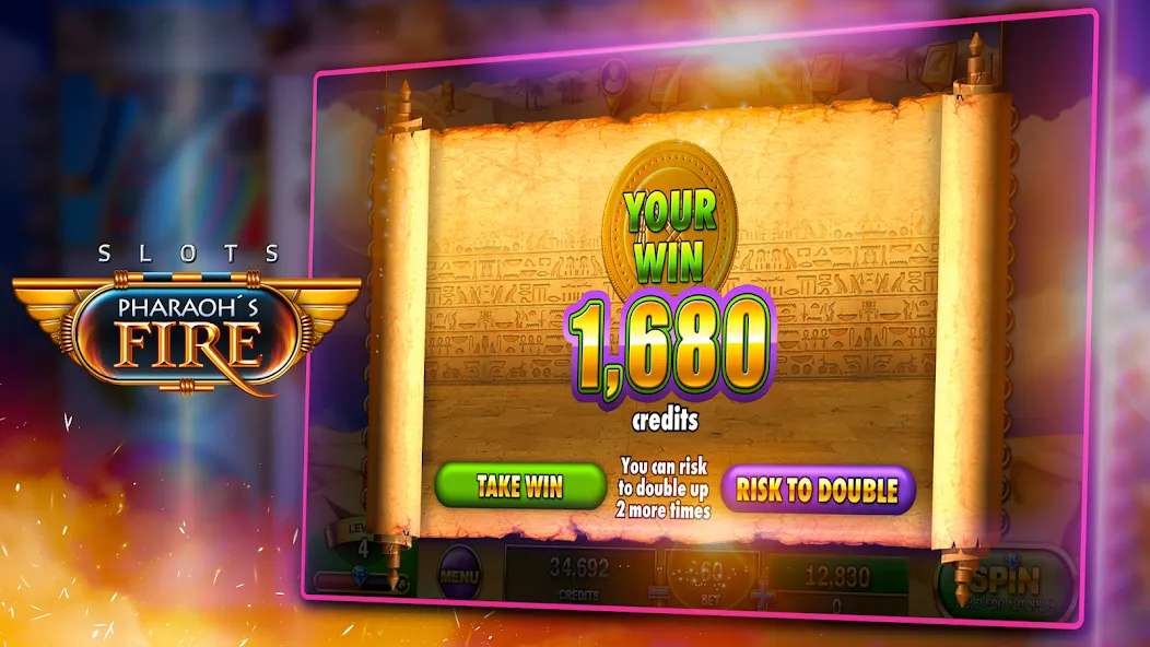 Slots - Pharaoh's Fire (Слоты) МОД/Взлом [Все открыто, Дополнительные деньги и Меню MOD] Screenshot 4