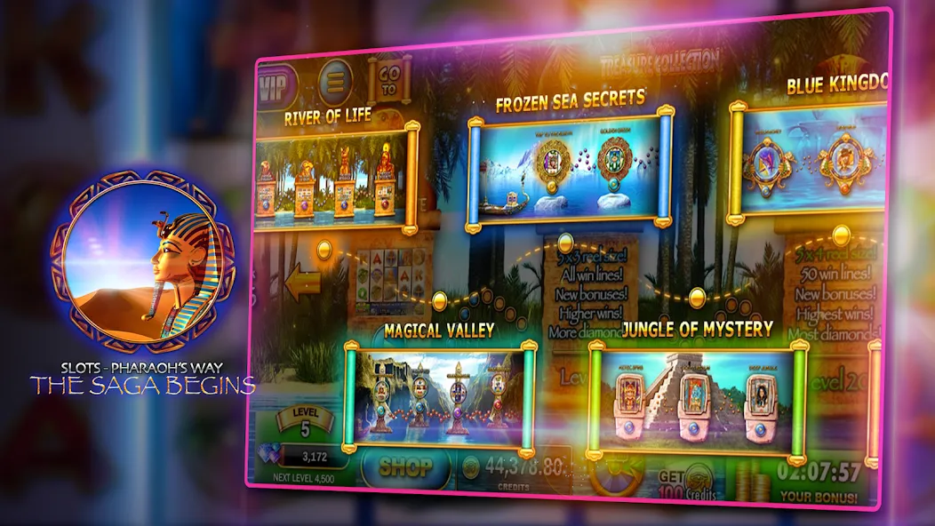 Slots - Pharaoh's Way Casino (Слоты) МОД/Взлом [Много монет, Открытые уровни и Мега MOD] Screenshot 5
