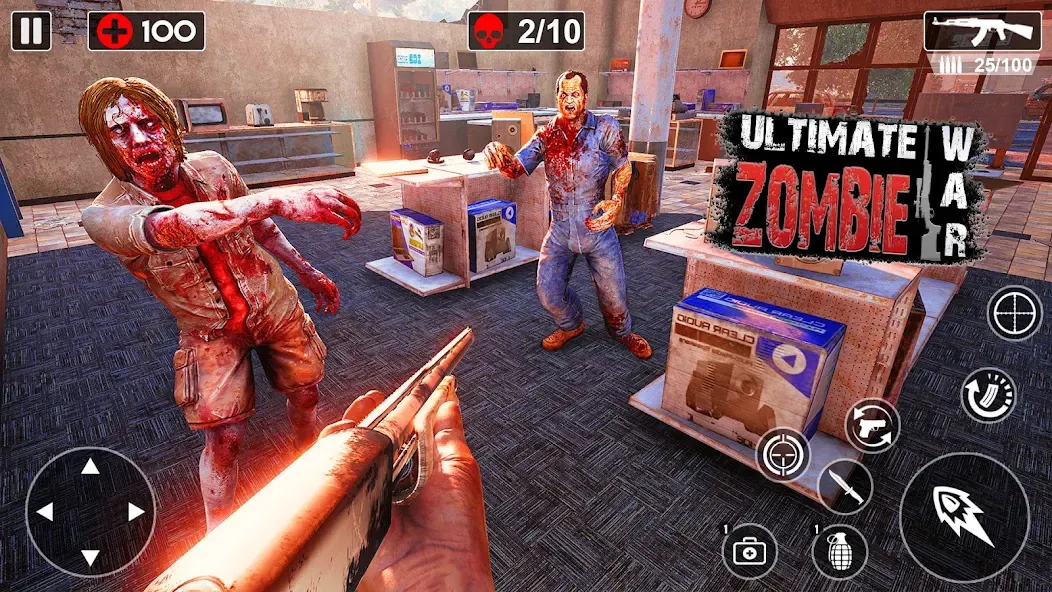 Zombie Games 3d 2024 : fps War МОД/Взлом [Все открыто, Дополнительные деньги и Меню MOD] Screenshot 2