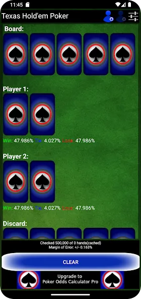 Poker Odds Calculator (Покер Оддс Калькулятор) МОД/Взлом [Меню, Бесконечные монеты и Открытые уровни] Screenshot 2